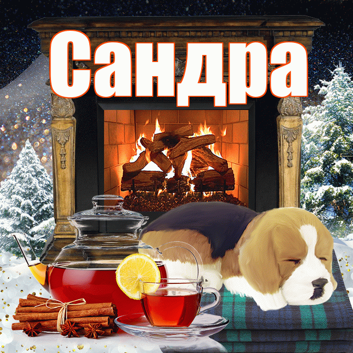 Сандра! Добрый зимний вечер! Красивая открытка Сандре!