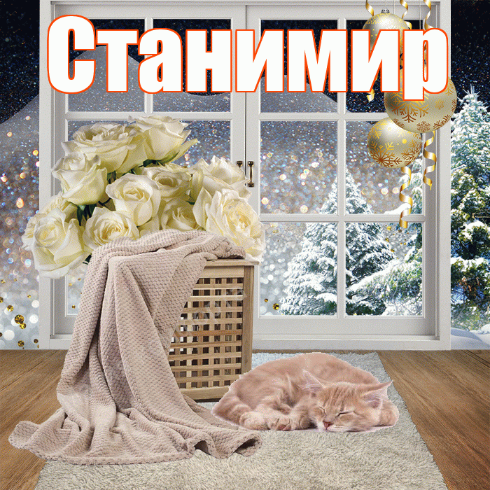Станимир! Добрый зимний вечер! Красивая открытка Станимиру!