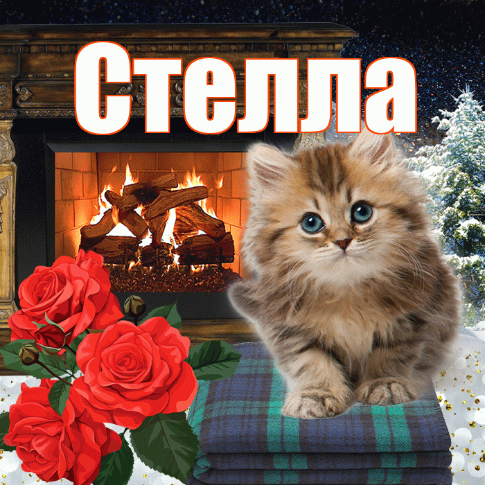 Стелла! Добрый зимний вечер! Красивая открытка Стелле!