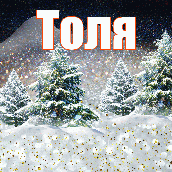 Толя! Добрый зимний вечер! Красивая открытка Толю!
