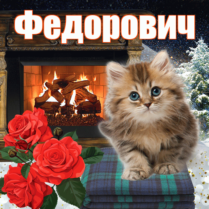 Федорович! Добрый зимний вечер! Красивая открытка Федоровичу!