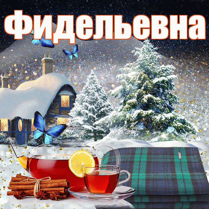 Фидельевна! Добрый зимний вечер! Красивая открытка Фидельевне!