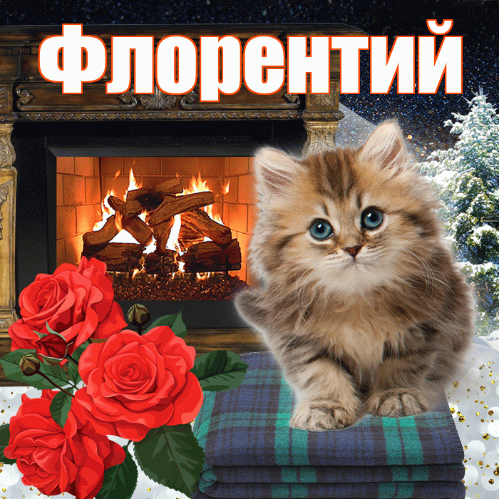 Флорентий! Добрый зимний вечер! Красивая открытка Флорентию!