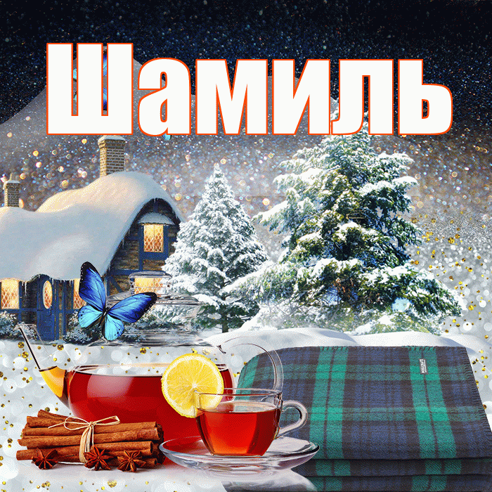 Шамиль! Добрый зимний вечер! Красивая открытка Шамилю!
