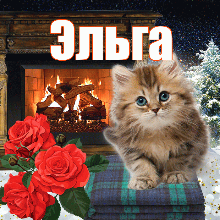 Эльга! Добрый зимний вечер! Красивая открытка Эльге!