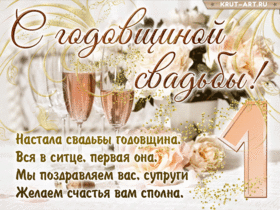 Картинка! С годовщиной свадьбы 1 год. Картинка! Кажется, совсем недавно звучал свадебный марш, цветы и...