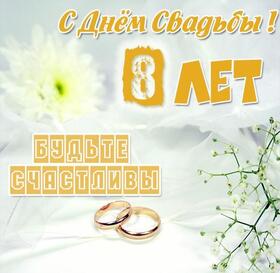 Картинка! С годовщиной свадьбы! Свадьба 8 лет! Открытка! Позади 8 лет счастливой совместной жизни. Сегодня очередная...