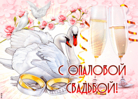 Картинка! С годовщиной свадьбы! Свадьба 21 год! Открытка! Хотим в этот погожий денёк поздравить вас с опаловой...