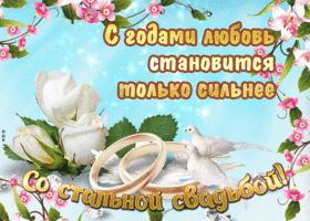 Картинка! С годовщиной свадьбы! Свадьба 11 лет! Открытка! От всей души искренне поздравляю со стальной свадьбой, с...
