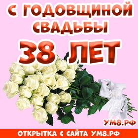 Картинка! С годовщиной свадьбы! Вам 38 лет! Открытка! Поздравляю с 38 годовщиной вашей семейной жизни! В этот...