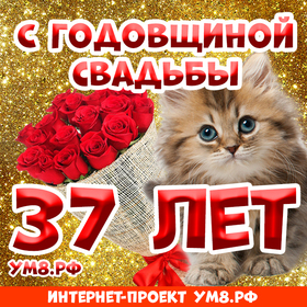 Картинка! Открытка 37 лет! С годовщиной свадьбы! Поздравляю с 37 годовщиной вашей семейной жизни! В этот...