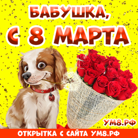 Картинка! Открытка на 8 марта бабушке! Для бабули! Картинка! Бабушка моя милая! Прими сегодня мои поздравления с твоим...
