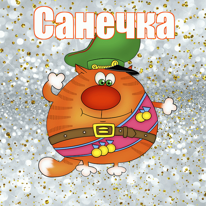 Санечка! С 23 февраля! Красивая открытка !