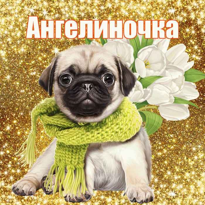 Ангелиночка! С днём счастья! Красивая открытка !