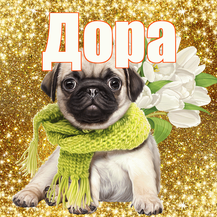 Дора! С днём счастья! Красивая открытка Доре!