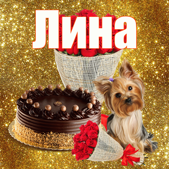 Лина! С днём счастья! Красивая открытка Лине!