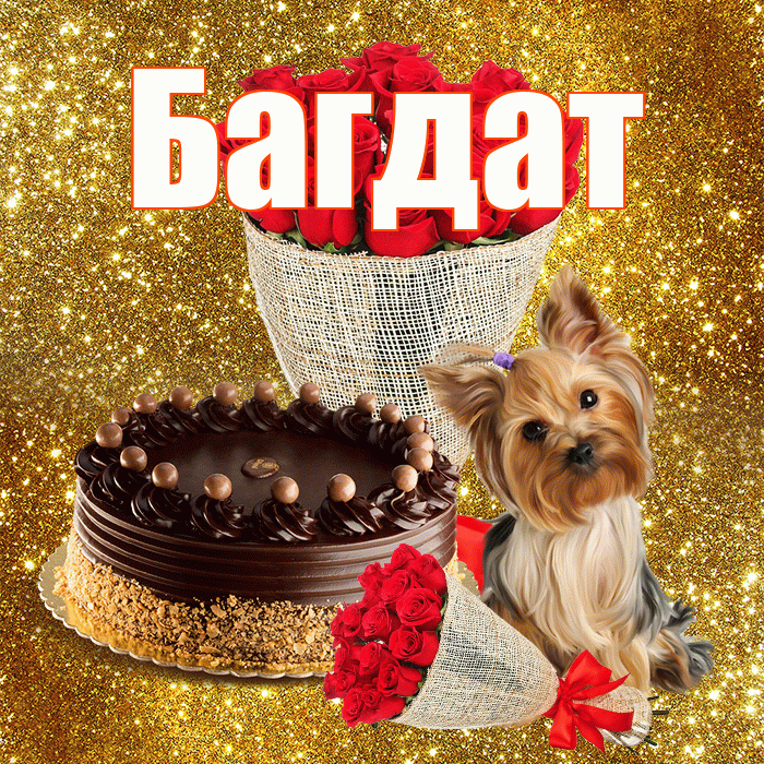 Багдат! С днём цветов! Красивая открытка Багдату!