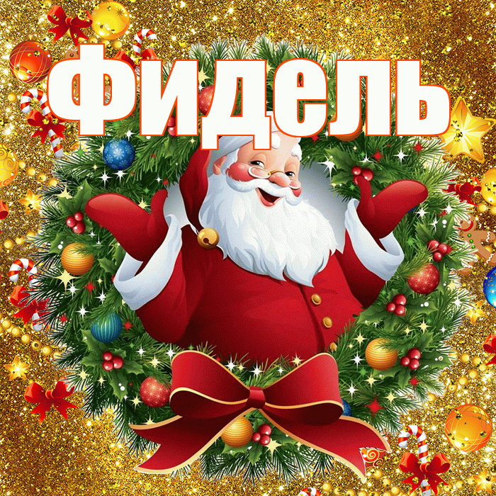 Фидель! С наступающим новым годом! Красивая открытка Фиделю!