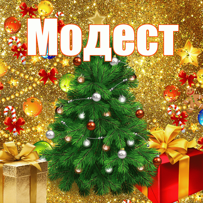 Модест! С новым годом! Красивая открытка Модесту!