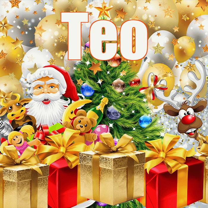 Тео! С новым годом! Красивая открытка !