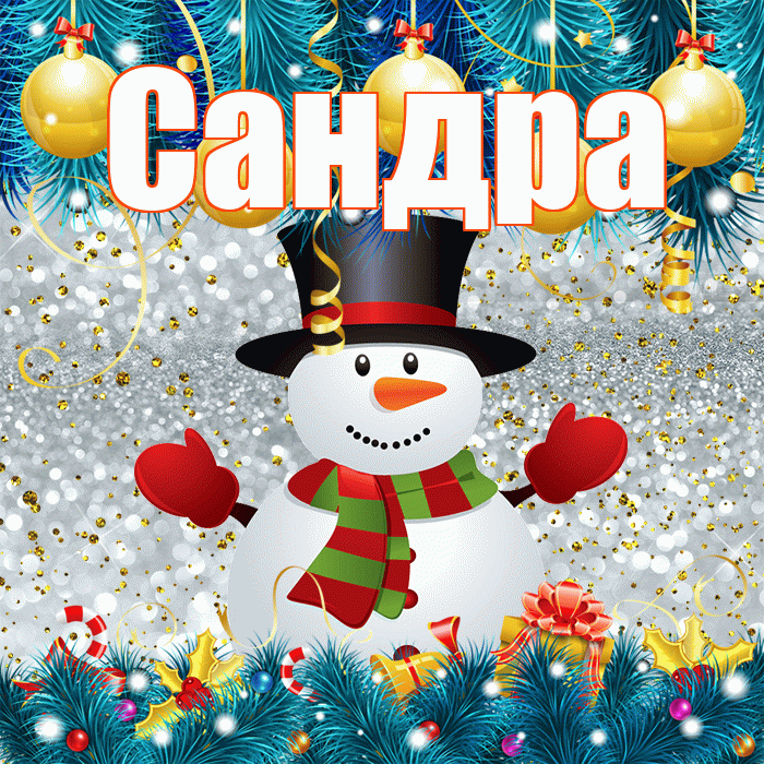 Сандра! С первым днем зимы! Красивая открытка Сандре!