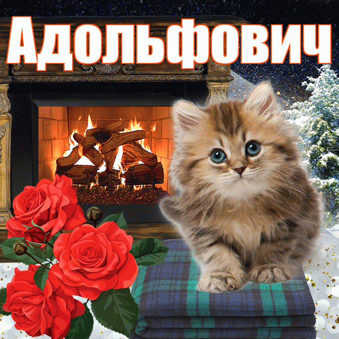 Адольфович! Чудесного зимнего вечера! Красивая открытка Адольфовичу!