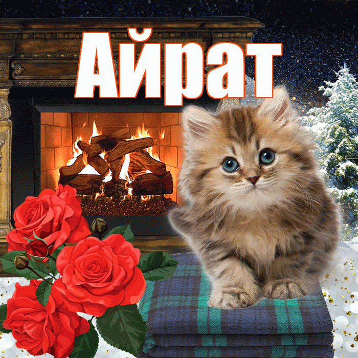 Айрат! Чудесного зимнего вечера! Красивая открытка Айрату!