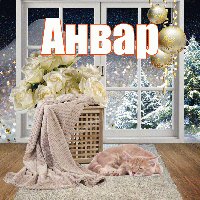 Анвар! Чудесного зимнего вечера! Красивая открытка Анвару!