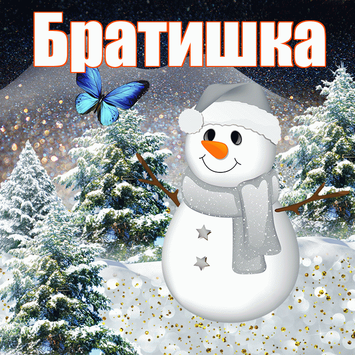 Братишка! Чудесного зимнего вечера! Красивая открытка Братишке!