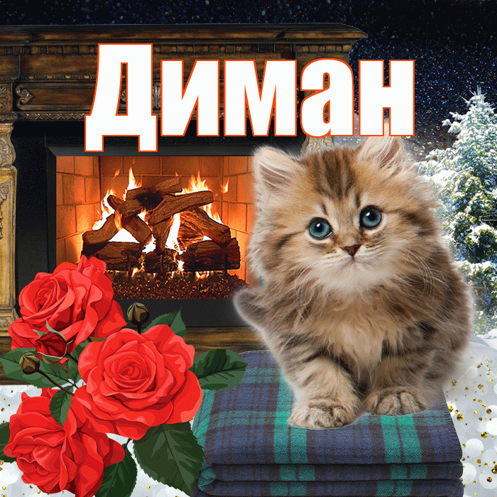 Диман! Чудесного зимнего вечера! Красивая открытка !