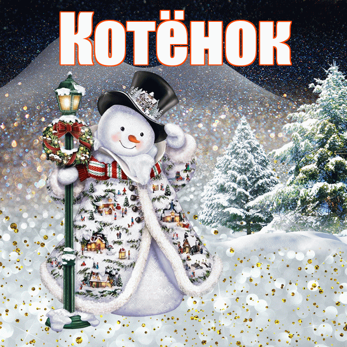 Котёнок! Чудесного зимнего вечера! Красивая открытка !