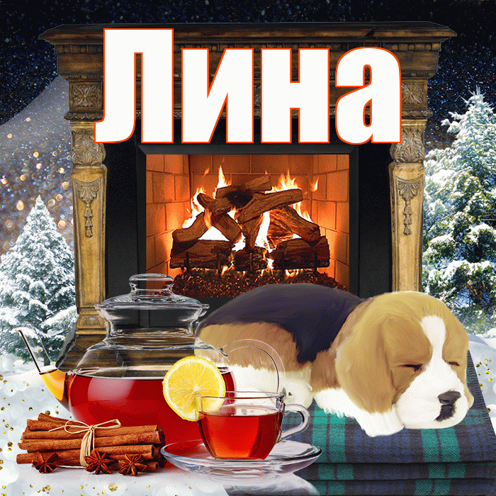 Лина! Чудесного зимнего вечера! Красивая открытка Лине!