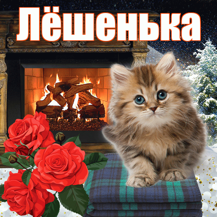 Лёшенька! Чудесного зимнего вечера! Красивая открытка !