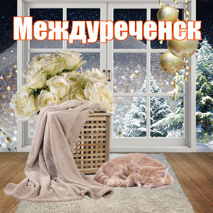 Междуреченск! Чудесного зимнего вечера! Красивая открытка Междуреченску!