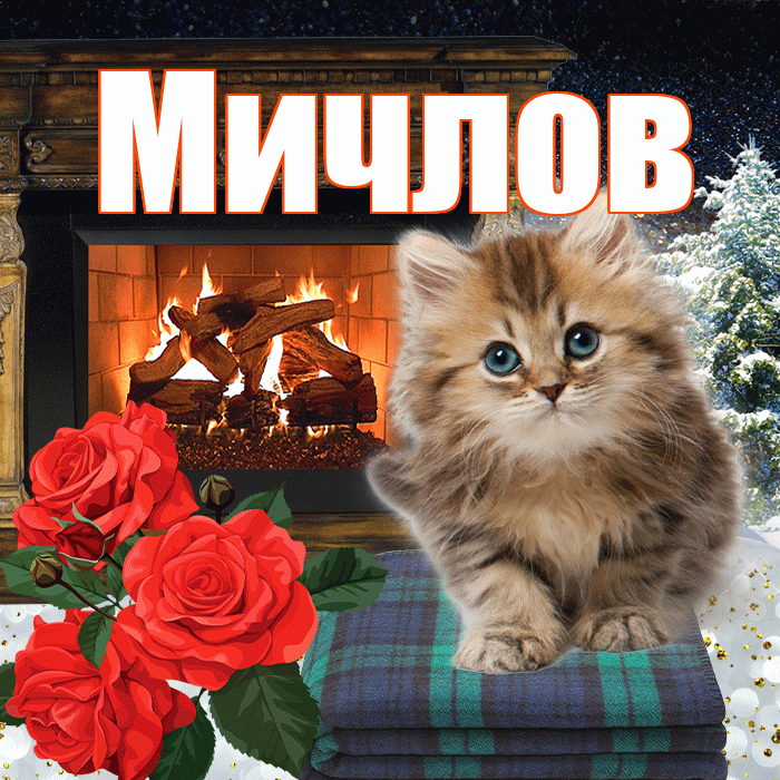 Мичлов! Чудесного зимнего вечера! Красивая открытка Мичлу!