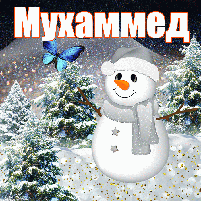 Мухаммед! Чудесного зимнего вечера! Красивая открытка Мухаммеду!