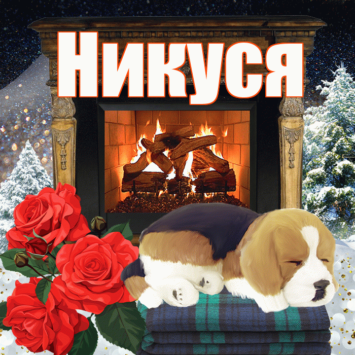 Никуся! Чудесного зимнего вечера! Красивая открытка !