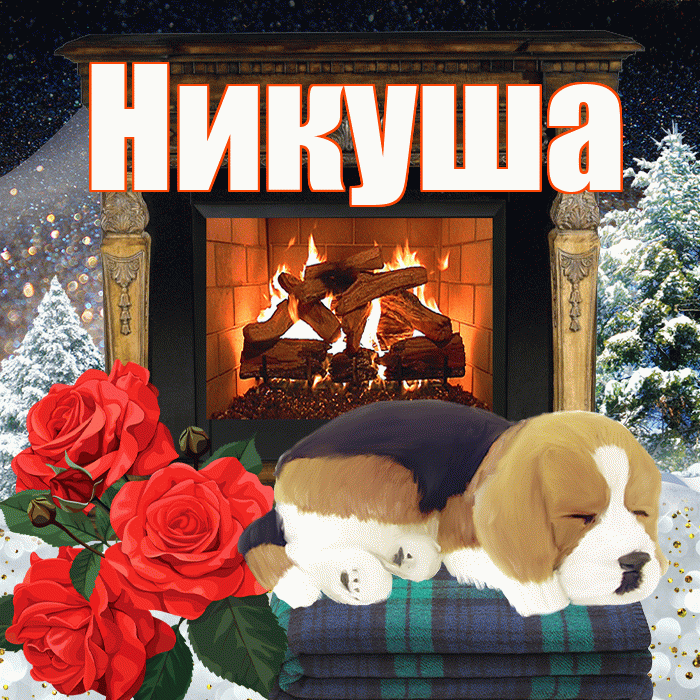 Никуша! Чудесного зимнего вечера! Красивая открытка !