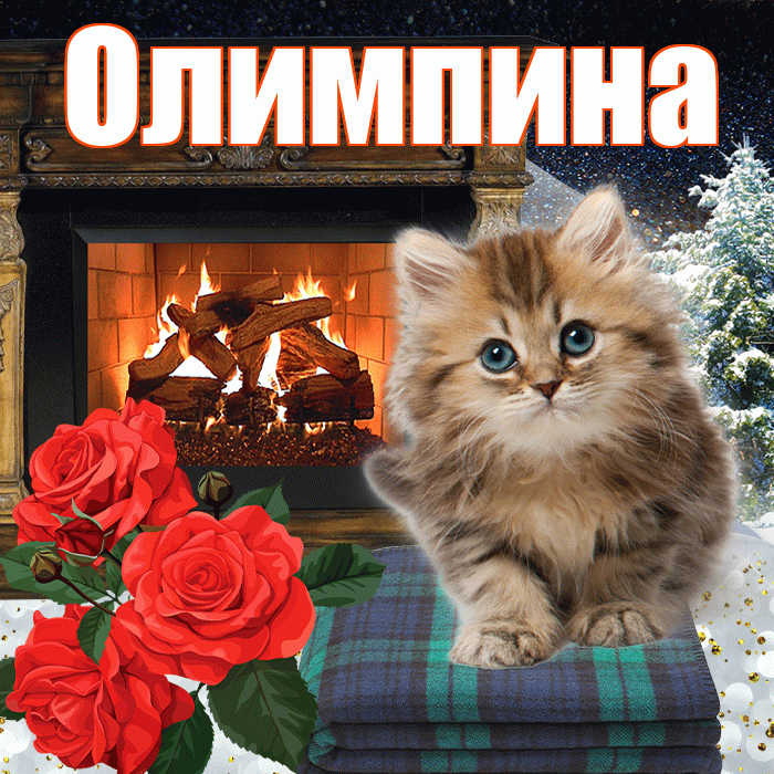 Олимпина! Чудесного зимнего вечера! Красивая открытка Олимпине!