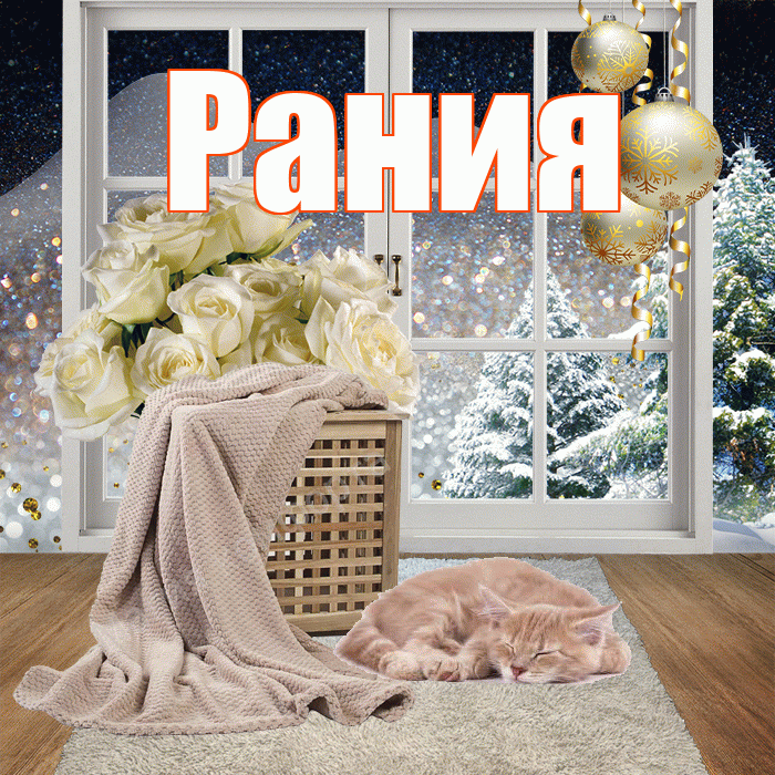 Рания! Чудесного зимнего вечера! Красивая открытка Рании!