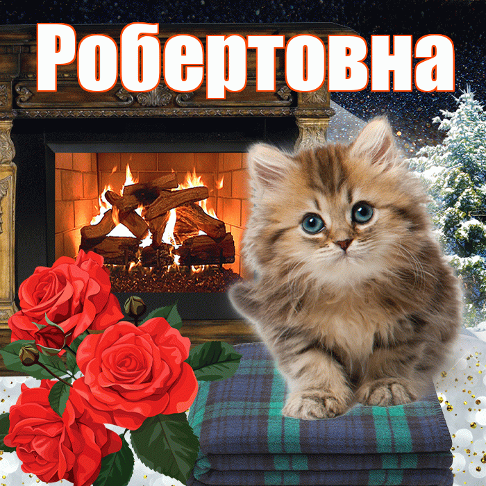 Робертовна! Чудесного зимнего вечера! Красивая открытка Робертовне!