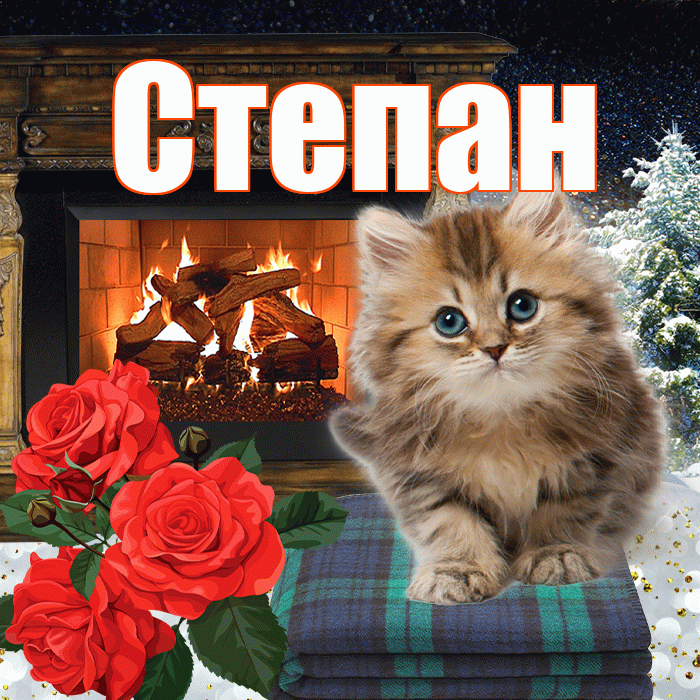 Степан! Чудесного зимнего вечера! Красивая открытка Степану!